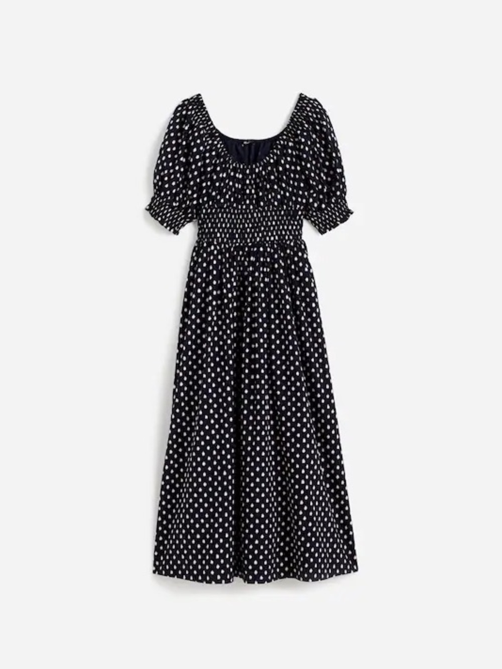 MADEWELL Smocked Polka Dot Midi Dress 8